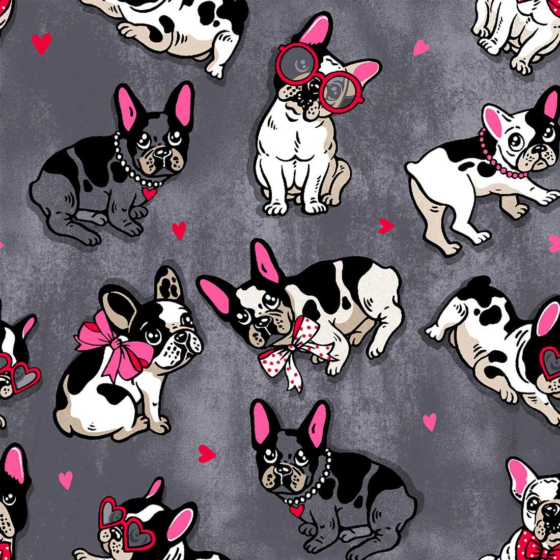 Print Scrub Top Frenchie Kiss