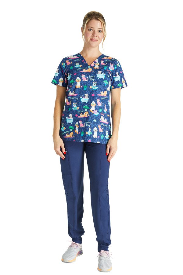 Print Scrub Top Spaw Day
