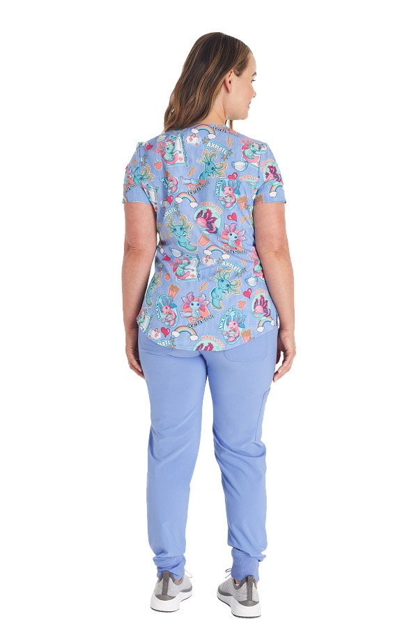 Print Scrub Top Awesome Axolotls