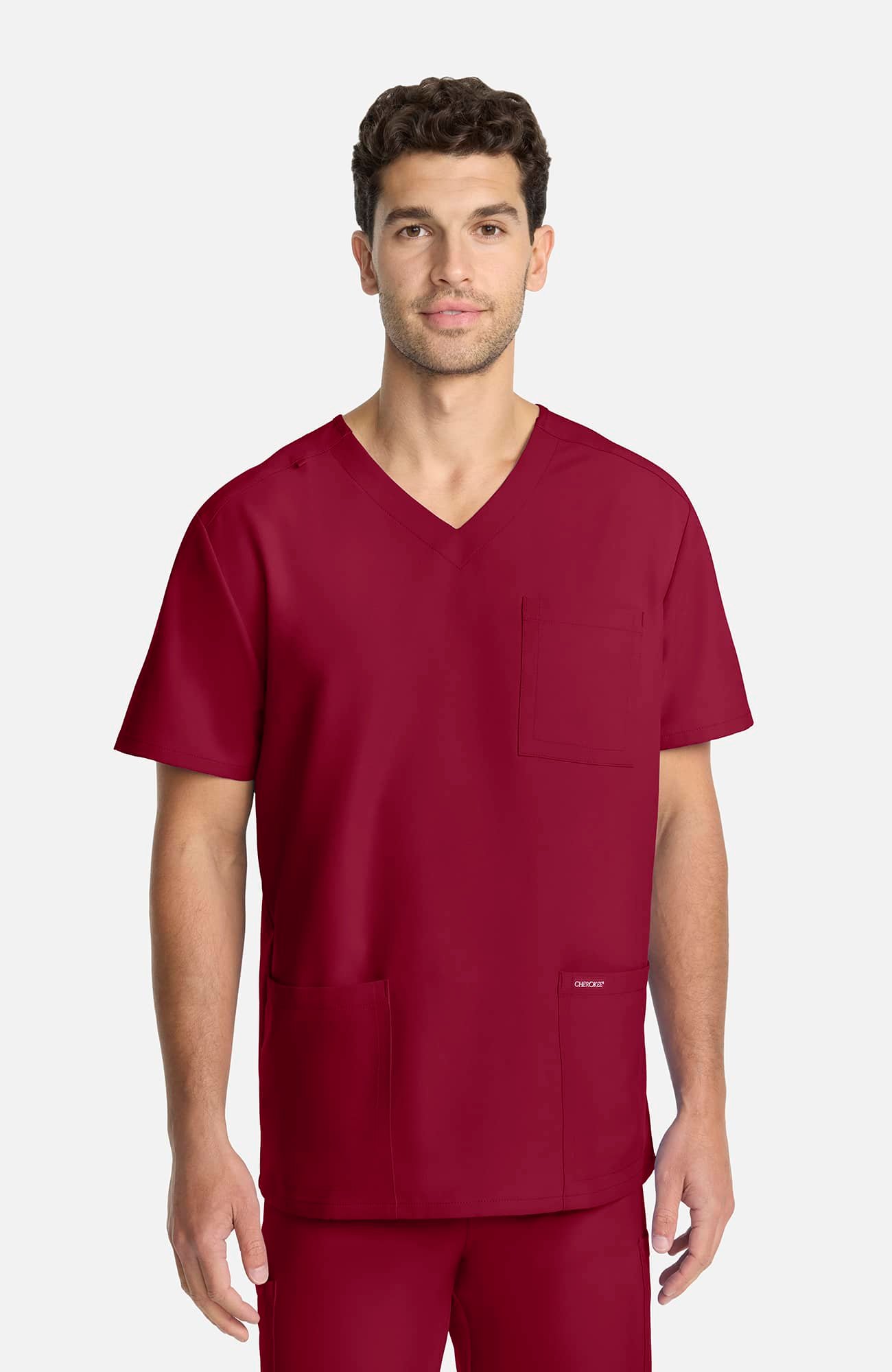 ck783a-redn Top Scrub Cuello en V con 3 bolsillos - Cherokee