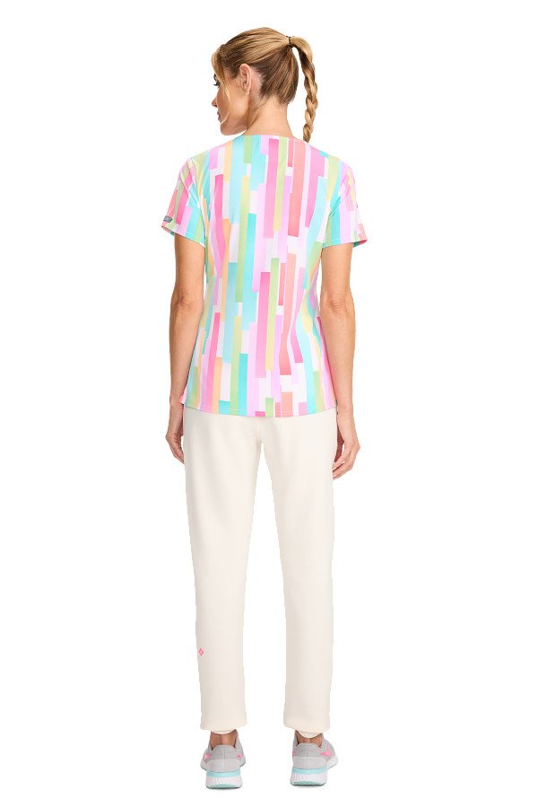 Print Scrub Top Pop Stripes