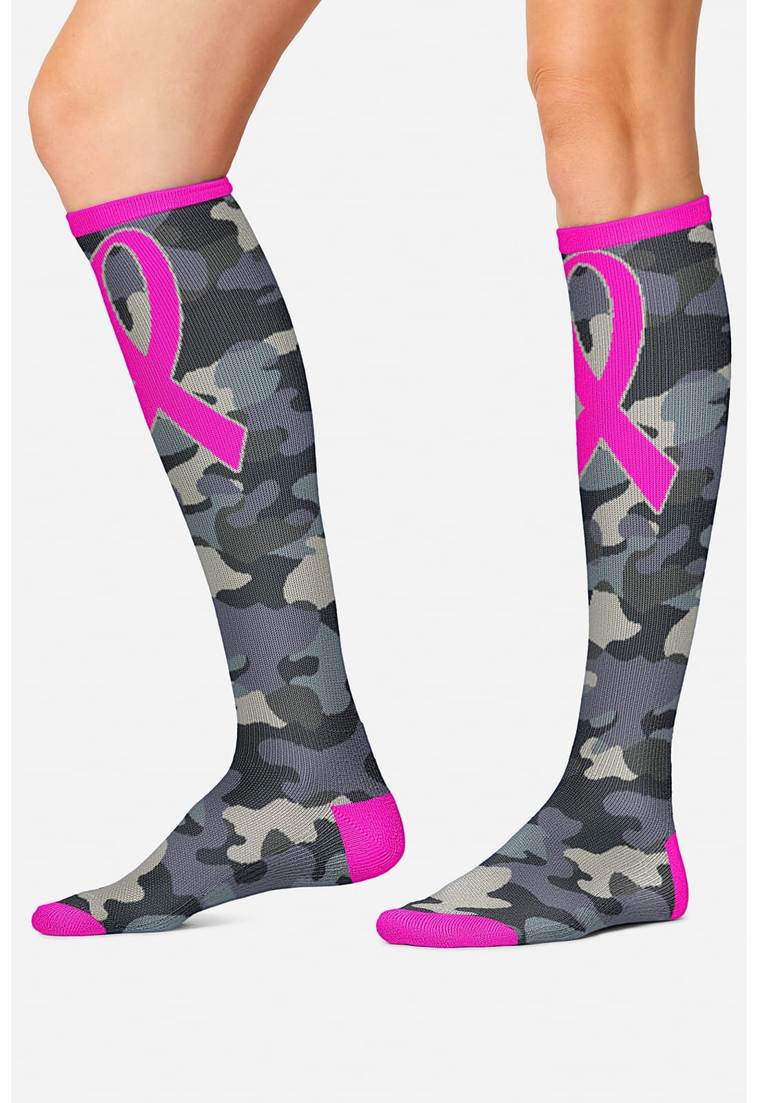 Calcetín de Compresion de 10 a 15 mmHg para Mujer - Camo Pink Ribbon
