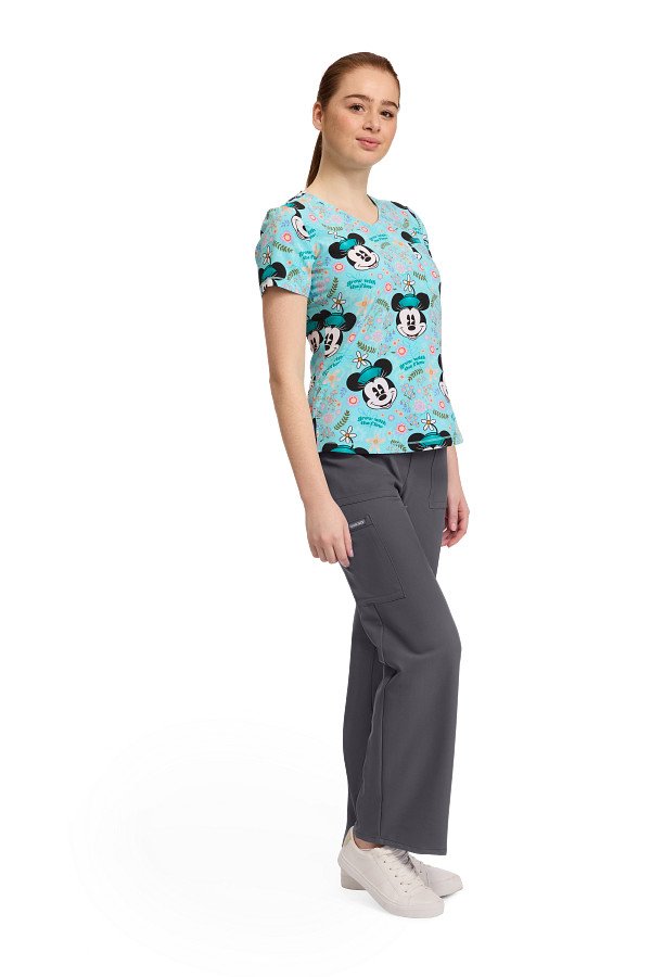 Print Scrub Top Garden Grows