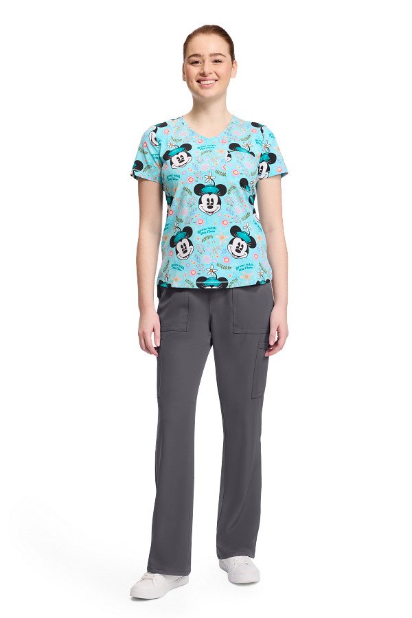 Print Scrub Top Garden Grows